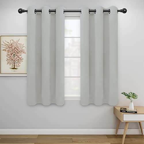 Easy-Going Thermal Blackout Curtains, 2 Panels 42x54 in, Greyish White
