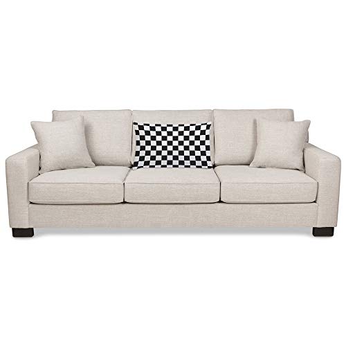 EKOBLA Racing Checkered Throw Pillow Cover, Black & White Geometric, 20x30"