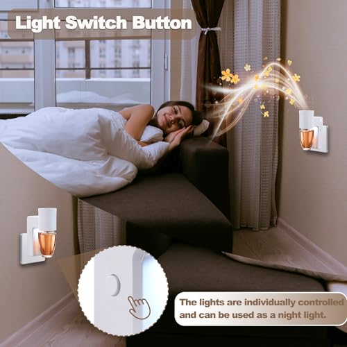 White Wall Fragrance Plug-In with Night Light & 3-Speed Diffuser