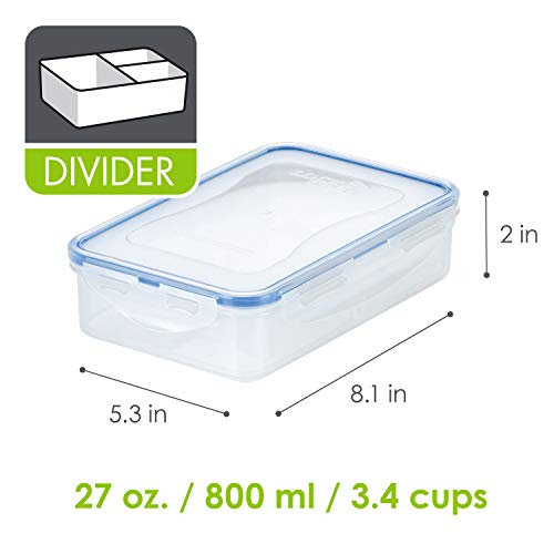 LocknLock Easy Essentials 27oz Divided Lunch Box, Airtight Leakproof Container