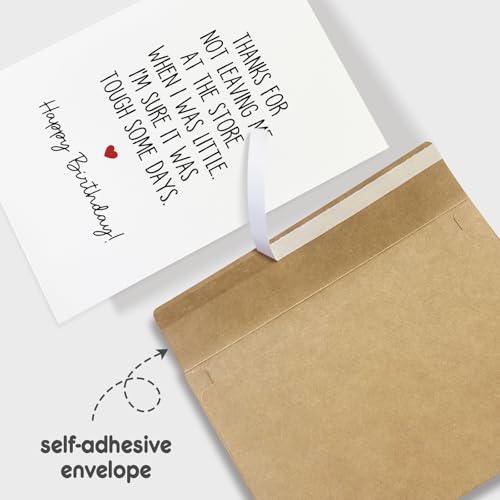 Funny Sarcastic Birthday Card for Mom - 'Not Leaving Me' Design (265)