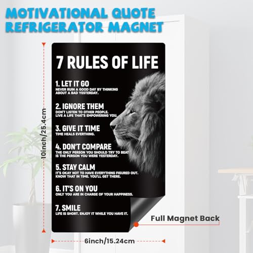7 Rules Inspirational Locker Magnet - Motivational Quote Decor