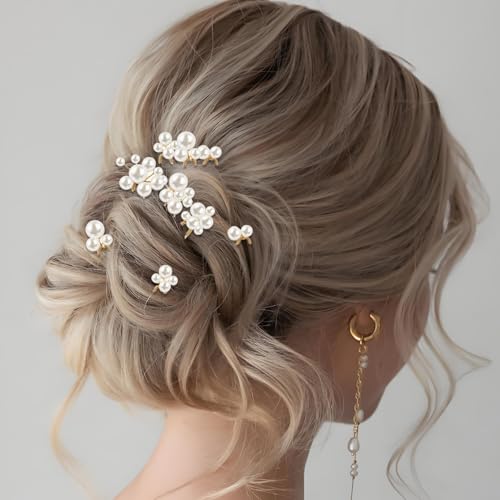 9Pcs Pearl Wedding Hairpins Artificial Pearl Bridal Hair Pins Set