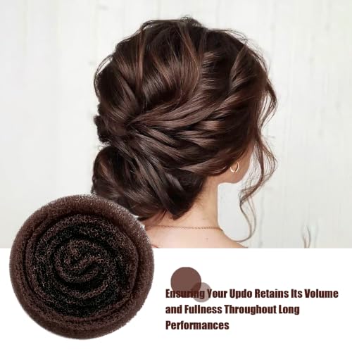 Zikunee Hair Sponge Padding for Volume Updo with Pins Dark Brown