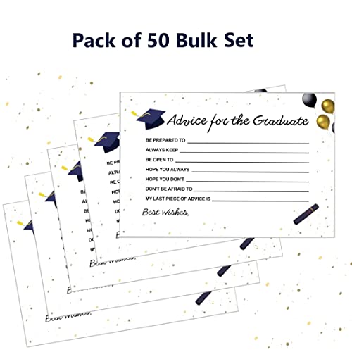 2026 Graduation Advice Cards - 50 Pack for Party Favors