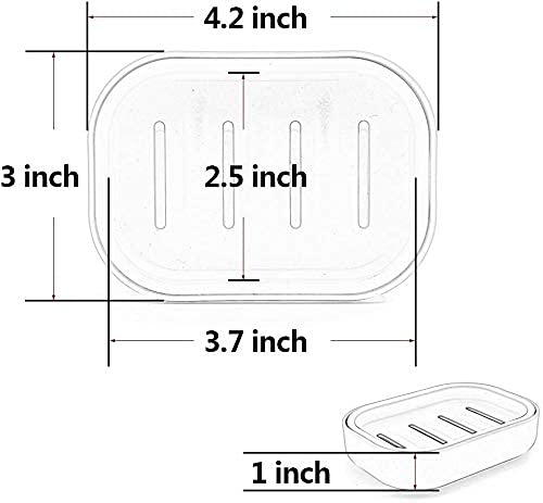 UVIVIU Plastic Soap Dish with Drain for Easy Cleaning, White