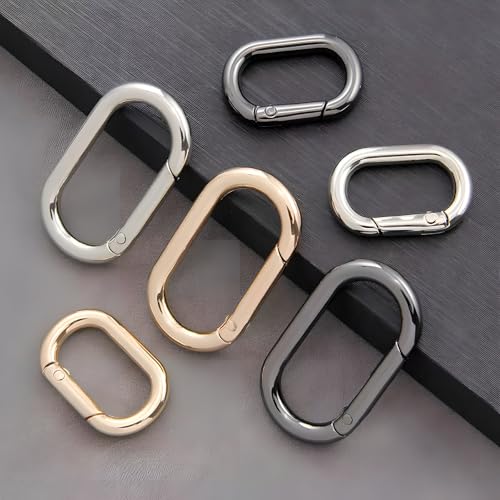 12 Pieces Carabiner Clip Set for Keychain Bag Handbag Crafts, 1.5 and 1.0 Inch, Purse Clip, Gold Plated