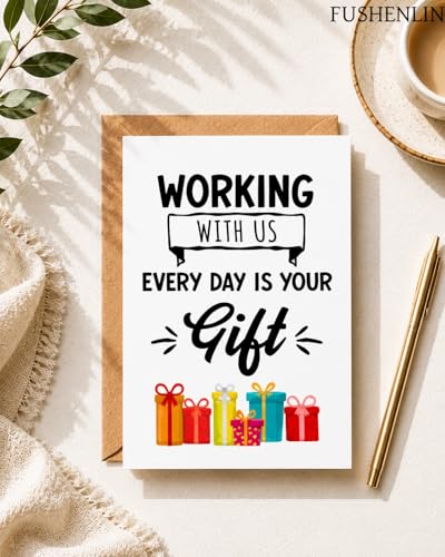 Funny Coworker Birthday Card - 5x7 Humorous Office Greeting Card with Envelope