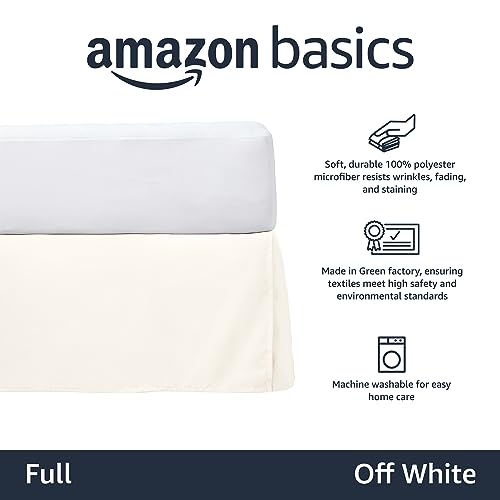 Amazon Basics Lightweight Pleated Bed Skirt - Full Off White