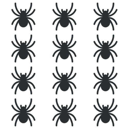 Mini Spider Iron-On Transfers Set - 12 Pcs, 1" Halloween Patches