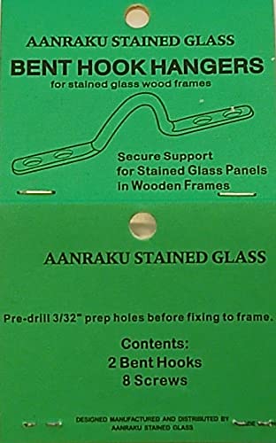 Aanraku Brass Bent Hooks for Stained Glass Panels - 2 Pack