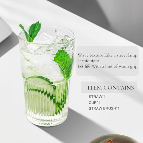 Luiaiog 18.5oz Reusable Glass Tumbler with Lid and Straw - Clear