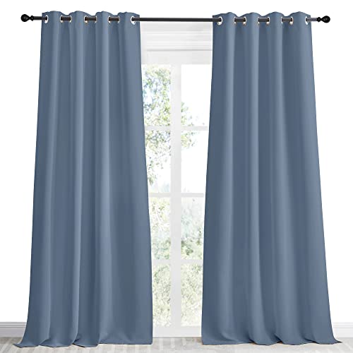 NICETOWN Stone Blue Blackout Curtain Panel, 55" x 96"