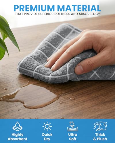 Utopia Towels 12-Pack Microfiber Washcloths, 12x12 Inch Grey Face Towels