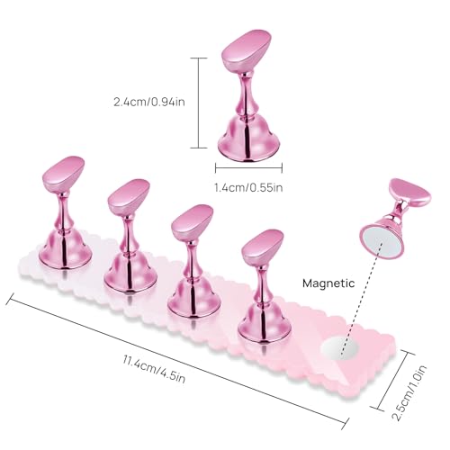 LADYING Magnetic Nail Art Practice Stand Set 2-Pack Acrylic Holder