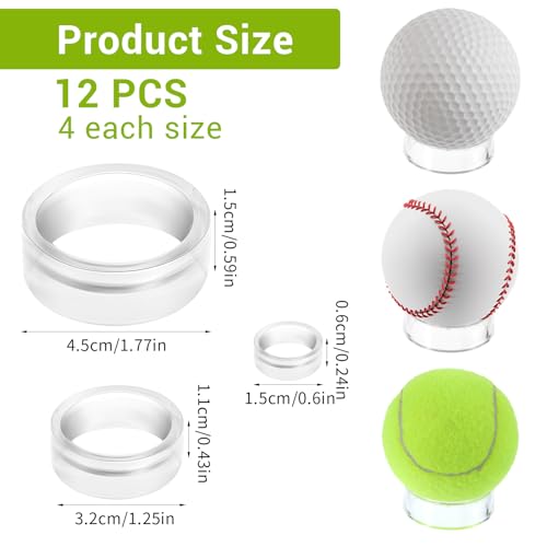 TIESOME 12 PCS Clear Acrylic Sphere Display Stands - 3 Sizes