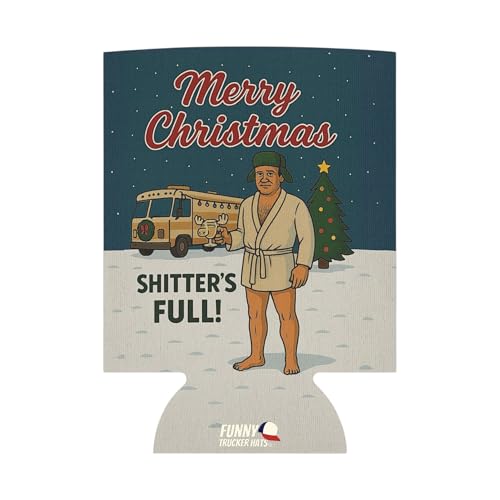 Merry Christmas Shitter’s Full Neoprene Beer Sleeve - Funny Holiday Can Cooler