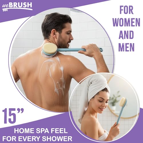weBRUSH Long Handle Bath & Body Shower Brush for Exfoliating Back