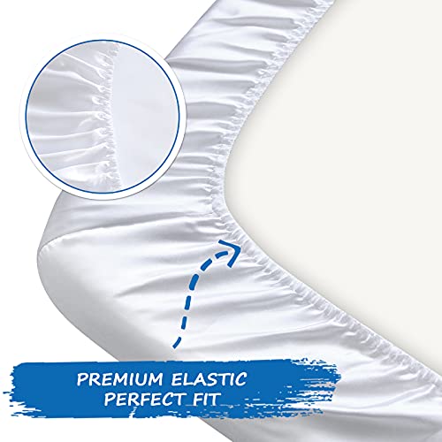 Coldwind Satin Pack and Play Sheet - White Fitted Mini Crib Mattress Cover