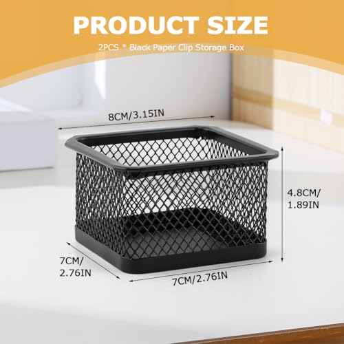 Metal Mesh Paper Clip Holder for Desk - 2pcs Office Organizer Dispenser