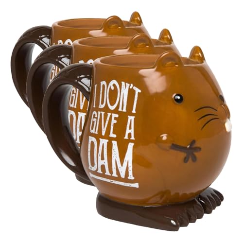 BigMouth Inc Sassy Beaver Coffee Mug 16 Oz Pack of 3 - Funny Ceramic Drinkware