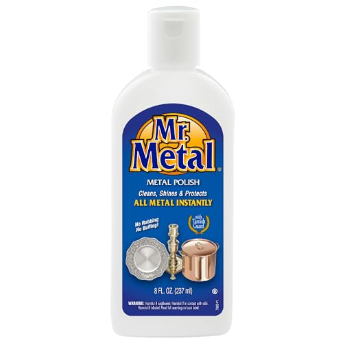 Mr. Metal Non-Abrasive Metal Polish - 8 oz Tarnish Remover for Silver, Brass, Copper & More