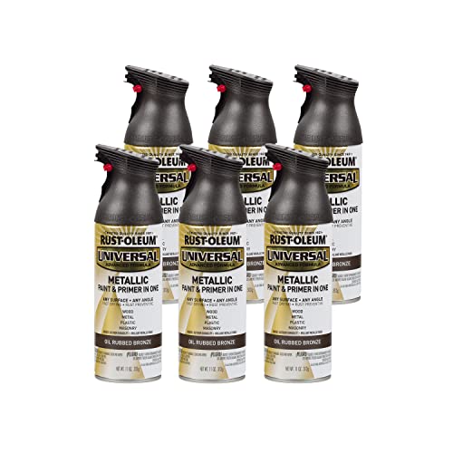 Rust-Oleum Universal Metallic Spray Paint, Oil Rubbed Bronze, 11 oz (6 Pack)