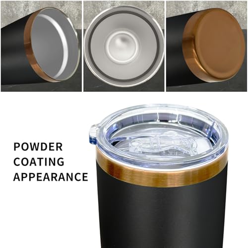 20 oz Black Insulated Tumbler with Lid & Straw - FunTrans