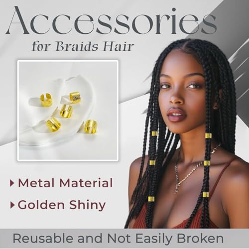 Glamer 60 Pcs Gold Hair Jewelry Kit for Braids and Dreadlocks