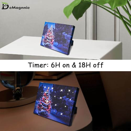 LED Lighted Christmas Picture 8x6in with Timer Blue Snow Scene Framed Decor Variation of THIS listing