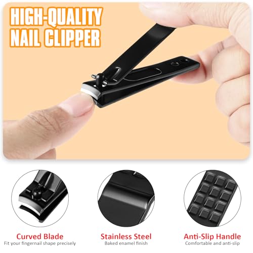 Yougai 9-Piece Stainless Steel Tweezers and Nail Clippers Grooming Kit