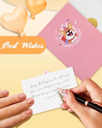 Funny Corgi Shaking Butt Pop-Up Birthday Card - 3D Dog Lover Greeting Card
