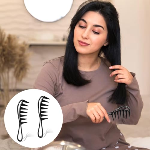 Mozeat Lens Wide Tooth Comb for Curly Hair, 2 Pack Anti-Static Shower Comb