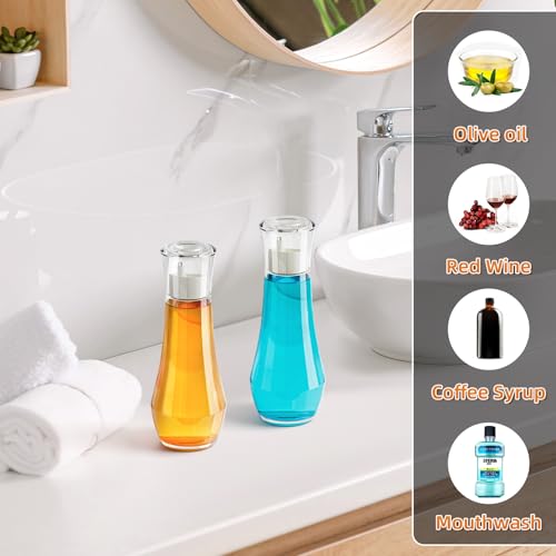 VITVITI Glass Mouthwash Dispenser with Lid - 8.8 oz Clear Bottle