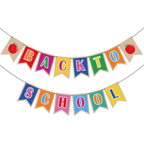 Back to School Banner & Apple Garland for Classroom Decor