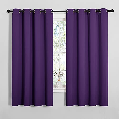 NICETOWN Thermal Insulated Blackout Curtains - 55" x 68" Royal Purple (2 Pcs)