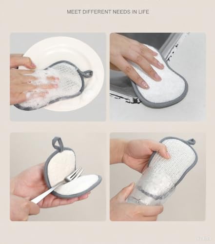 Dual-Sided Non-Scratch Kitchen Sponge for Dishes, Pots, and Pans