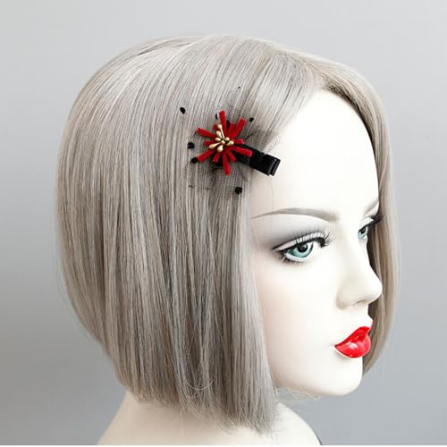 Gothic Halloween Hair Clips Bat Spider Felt Duckbill Clips Set 4Pcs