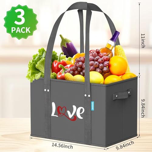 WISELIFE Extra Large Reusable Grocery Tote Bags - 3 Pack