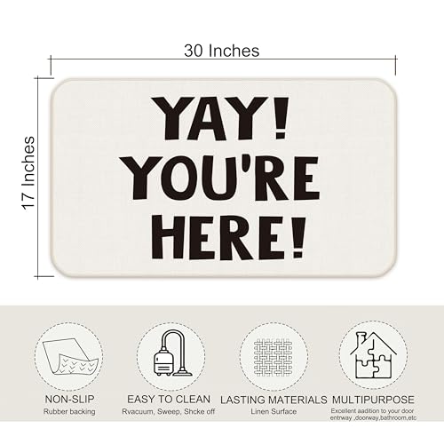 Udinaz Funny Welcome Doormat - You're Here Entrance Mat, Indoor Outdoor, 17x30 Inches, Variation 9