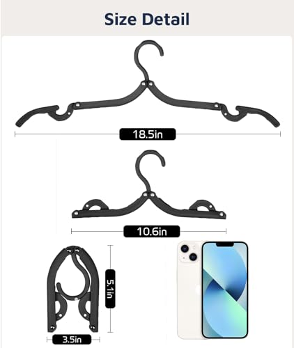20-Pack Foldable Travel Hangers for Clothes - Compact & Durable