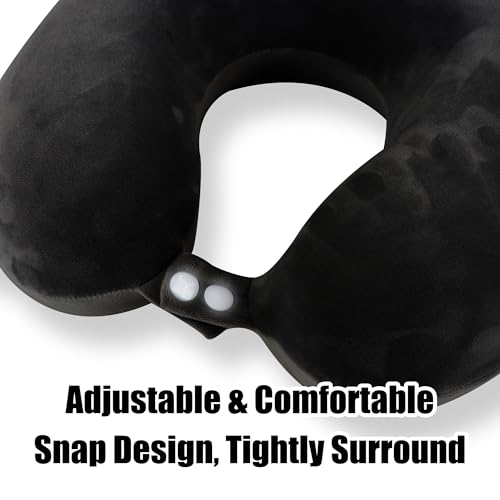 Sexysamba Memory Foam Travel Pillow Set with Eye Mask - Black