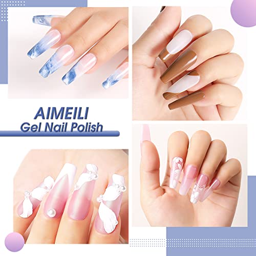 AIMEILI Nail Art Brushes Set & Dotting Pen Kit for Gel Polish Design