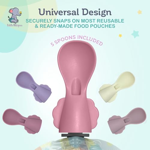 Little Whispers Baby Food Pouch Spoon Attachments - 5 Pack