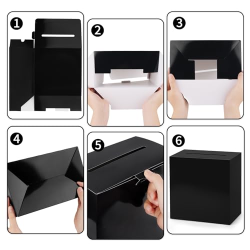 Abilat Black Card Box for Wedding Reception and Party 9"x5"x9"