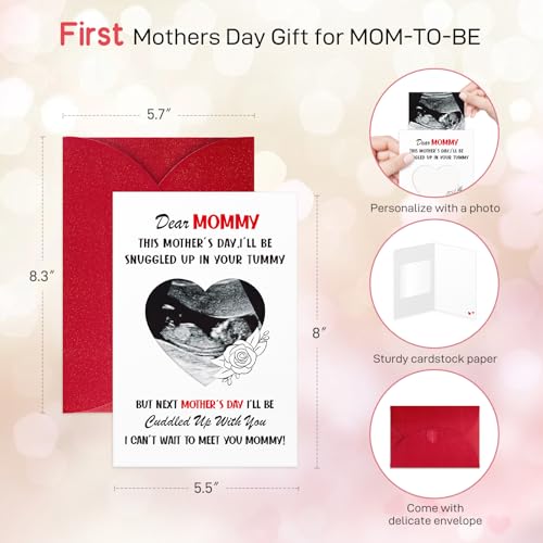 First Mother's Day Card with Photo Insert - Keepsake Gift for New Moms