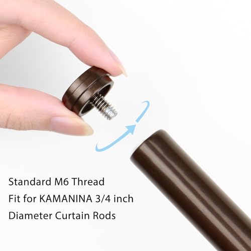 KAMANINA Decorative Bronze Finials for Curtain Rods, Set of 2
