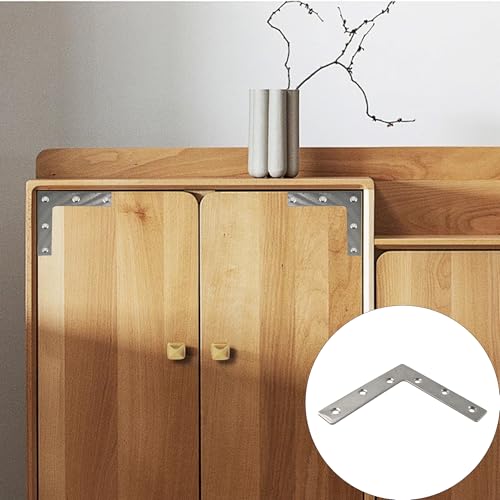 Heavy-Duty Flat L Brackets 120mm - 2PCS Steel Corner Support