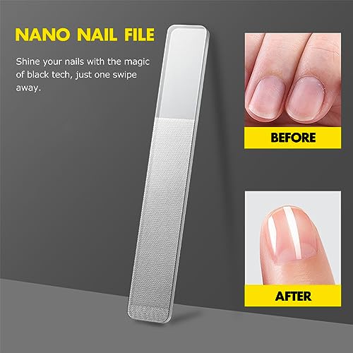 Kootinn 5-Pack Nano Glass Nail Shiner and Crystal File Buffer Kit