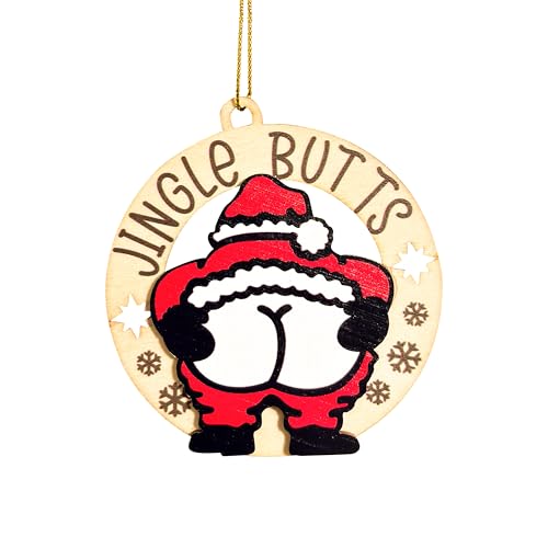Funny Christmas Ornaments 2025 - Mischievous Santa Wooden Decor
